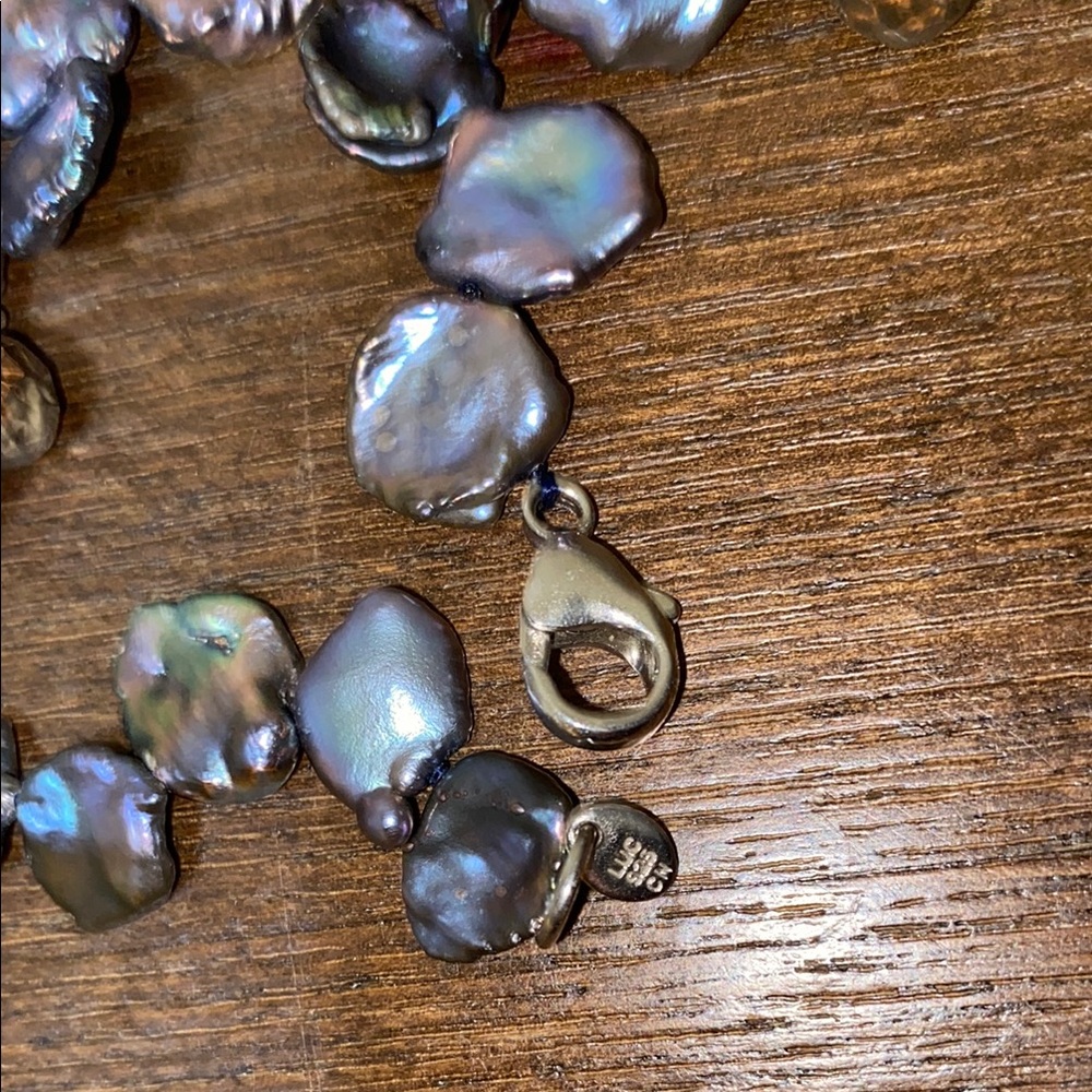 Silver Iridescent Bead Necklace